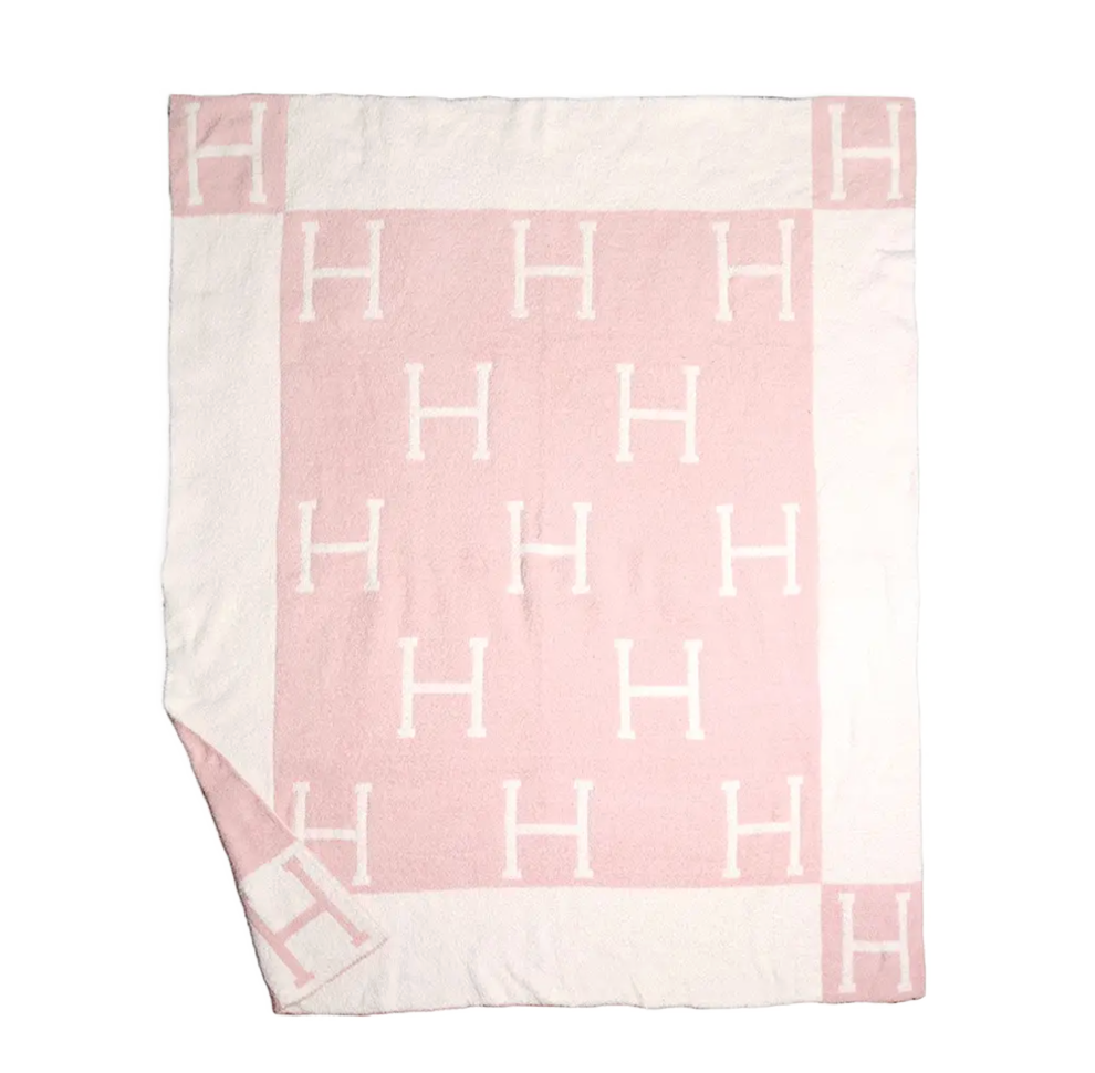 Pink H Cozy Blanket