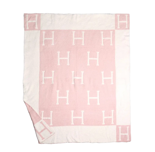 Pink H Cozy Blanket