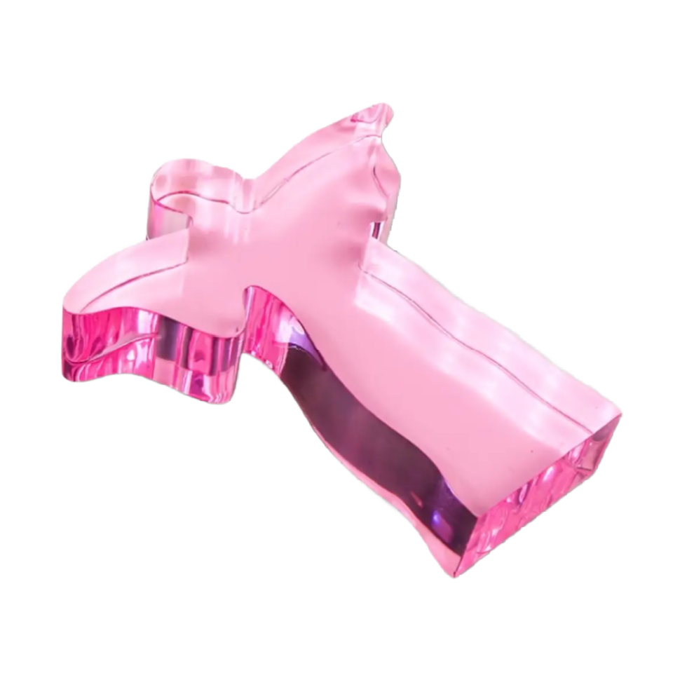 Small Pink Acrylic Angel Weight