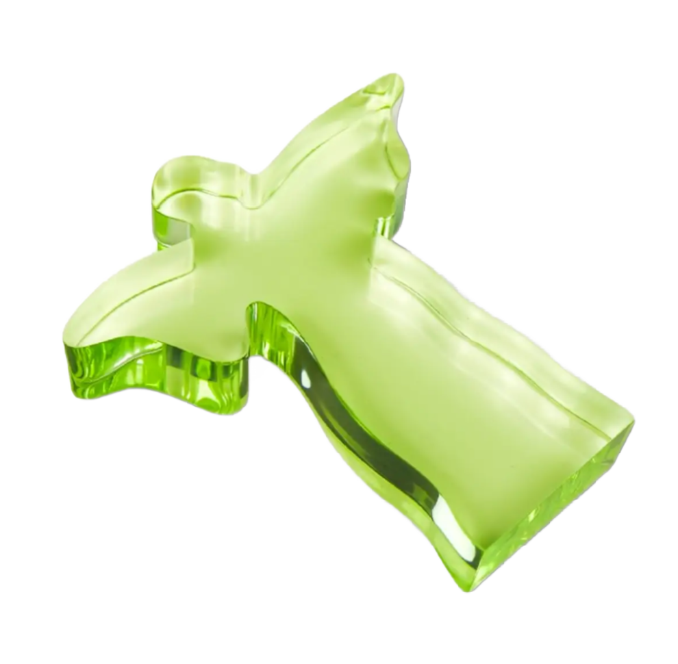 Small Green Acrylic Angel Weight