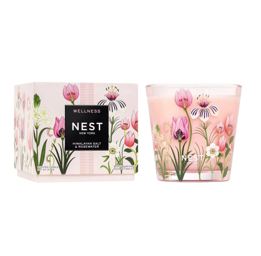 Himalayan Salt & Rosewater Decorative 3-Wick Candle by Nest