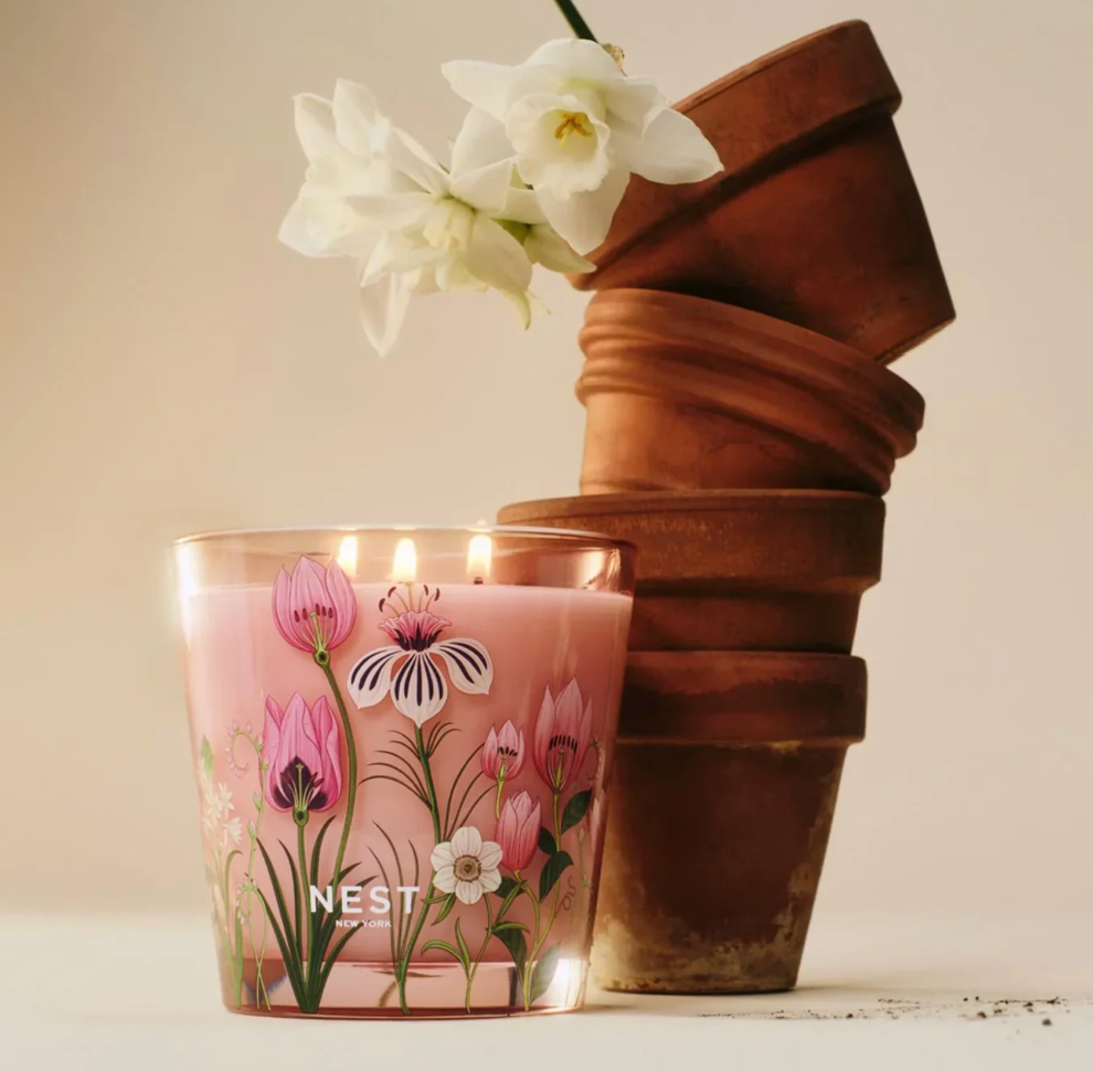 Himalayan Salt & Rosewater Decorative 3-Wick Candle by Nest