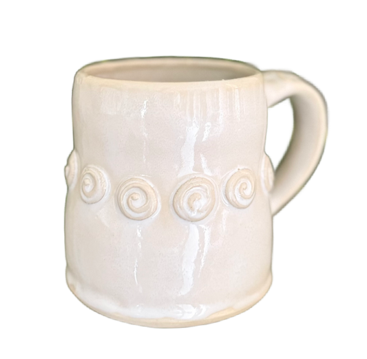 White Rosary Mug