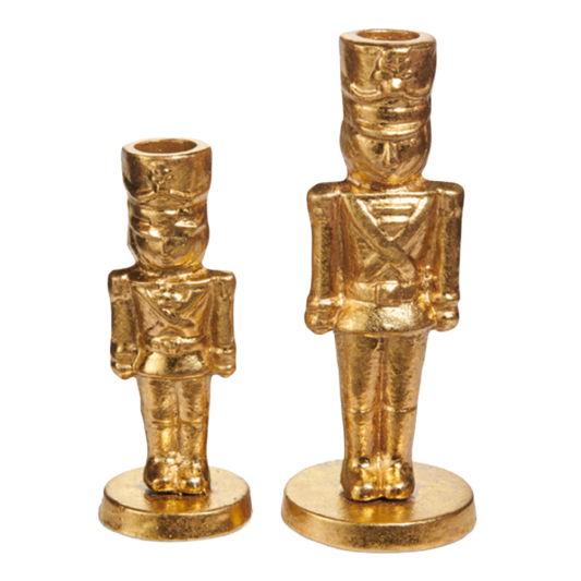 Gold Nutcracker Taper Candlestick
