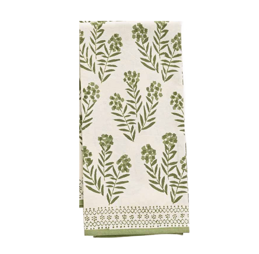 Phlox Green Tea Towel