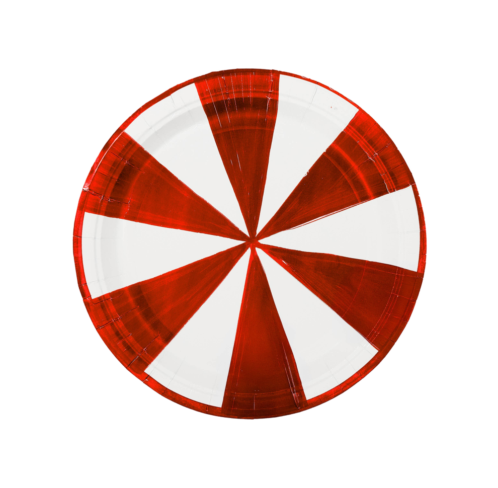 Red Positano Stripe Dinner Plate