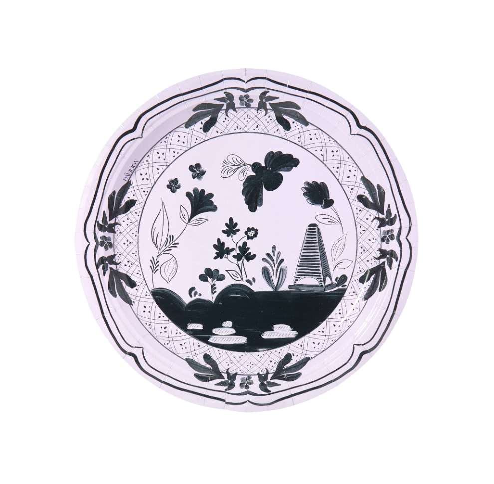 Lilac & Black Pavilion Dinner Plates