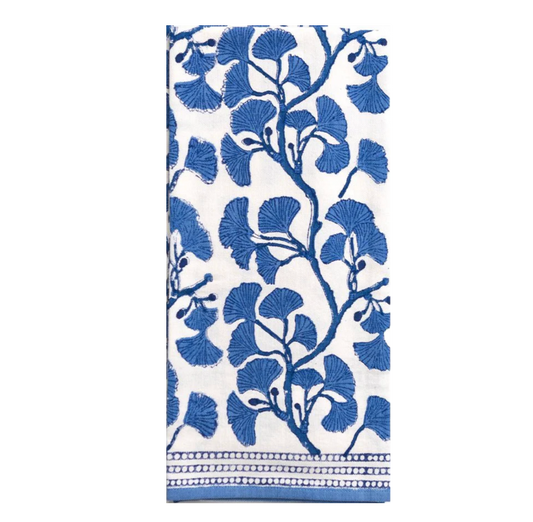 Ginkgo Blue Tea Towel