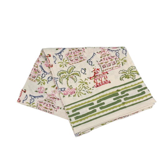Palms & Pagodas Tea Towel