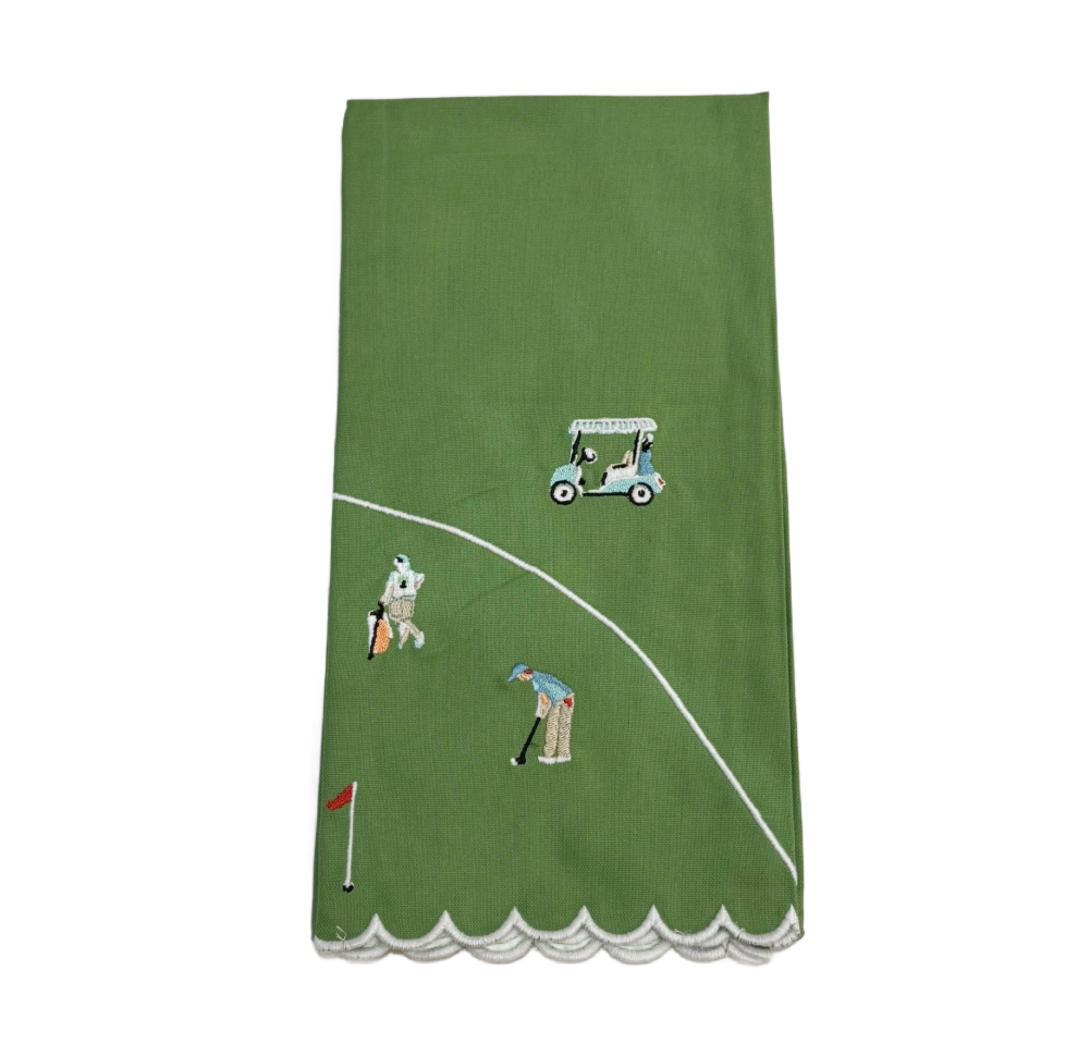 Day at the Golf Course Tea Towel