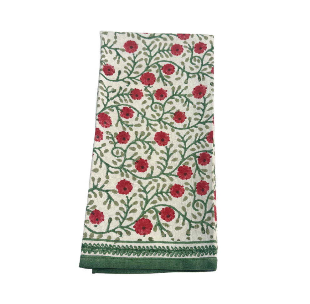 Red and Green Tea Towel