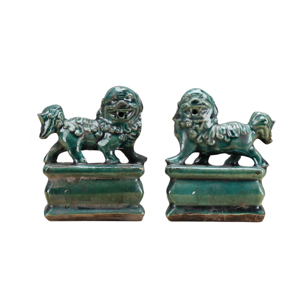 Green Foo Dog - Pair