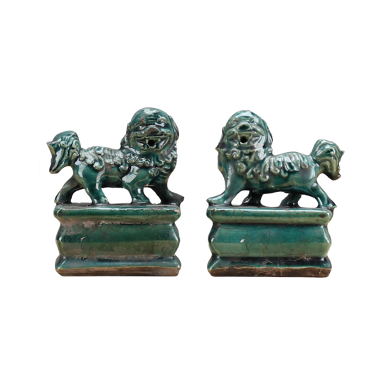 Green Foo Dog - Pair