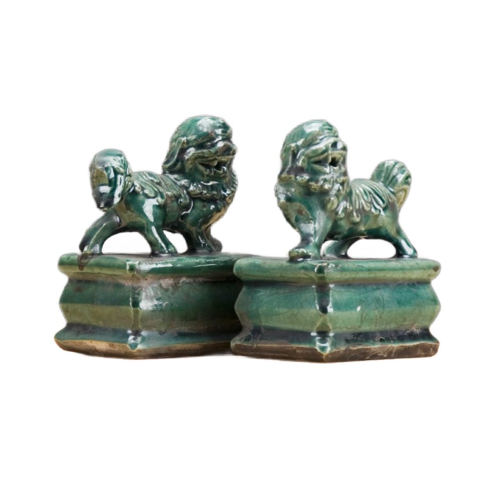 Green Foo Dog - Pair