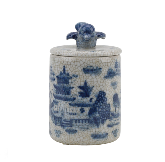Box With Bird Top - Blue Willow