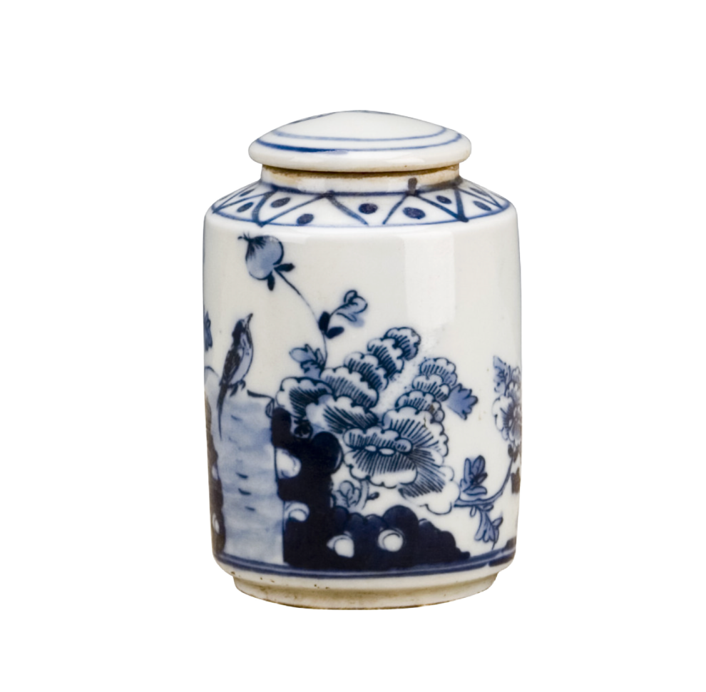 Small Tea Jar Blue And White