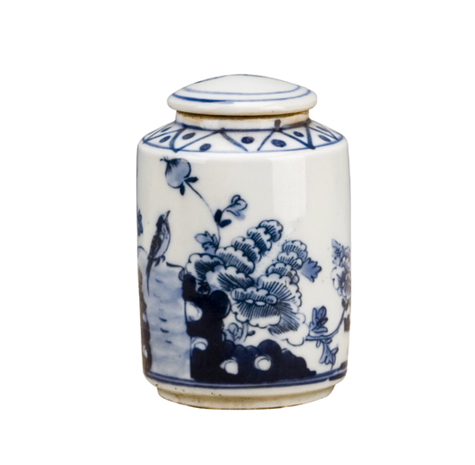 Small Tea Jar Blue And White