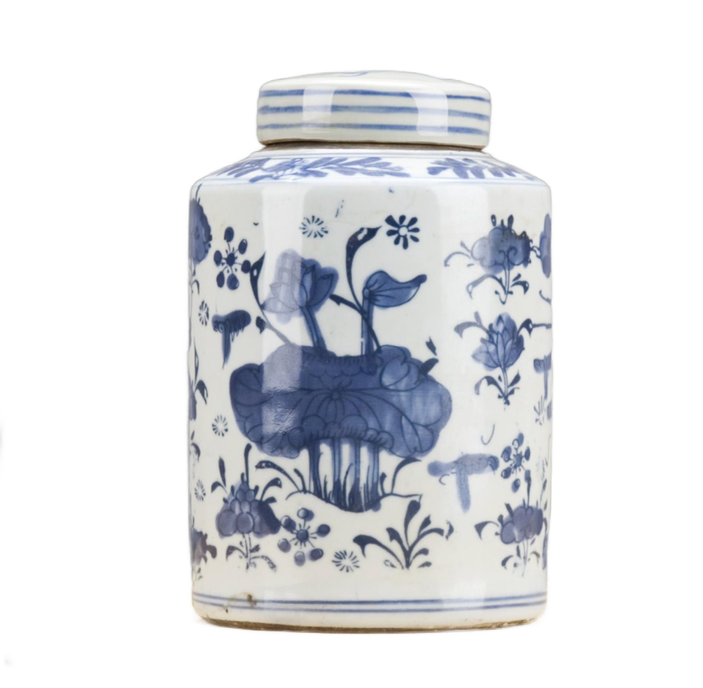 Classic Porcelain Small Tea Jar - Blue And White Flower