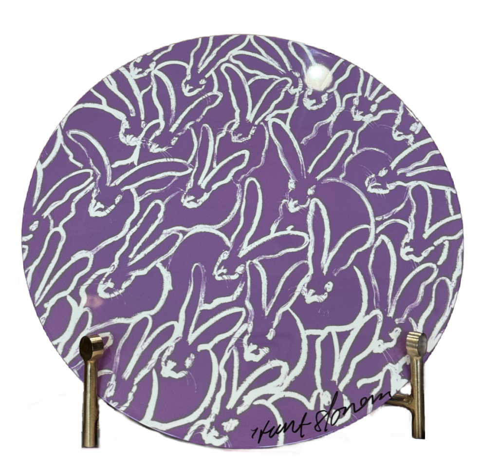 Hunt Slonem | Lilac Rabbit Run Lacquer Mat - Autographed