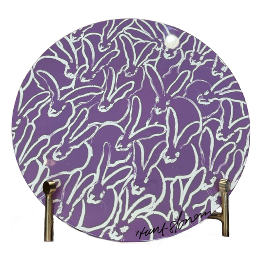 Hunt Slonem | Lilac Rabbit Run Lacquer Mat - Autographed