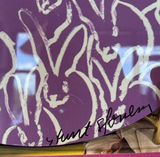 Hunt Slonem | Lilac Rabbit Run Lacquer Mat - Autographed