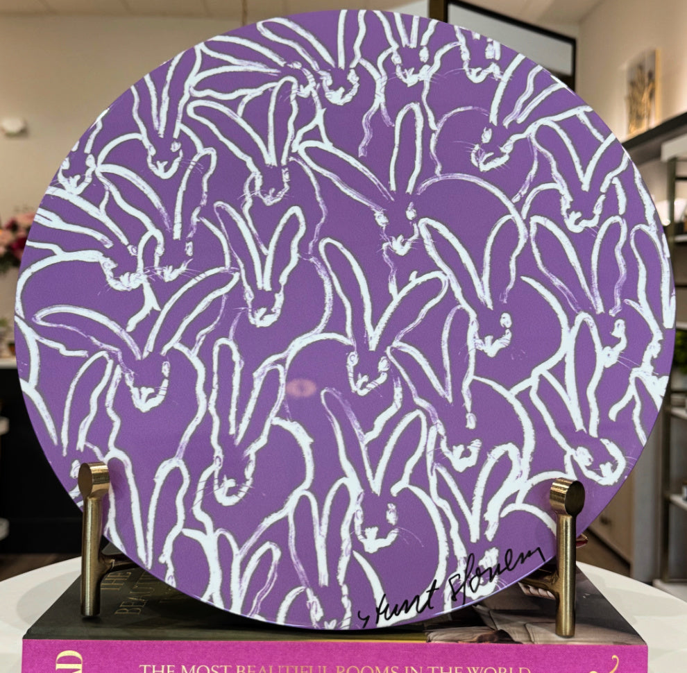 Hunt Slonem | Lilac Rabbit Run Lacquer Mat - Autographed