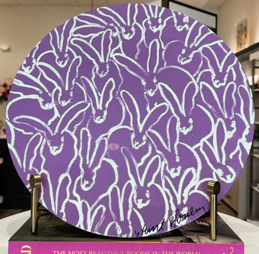 Hunt Slonem | Lilac Rabbit Run Lacquer Mat - Autographed