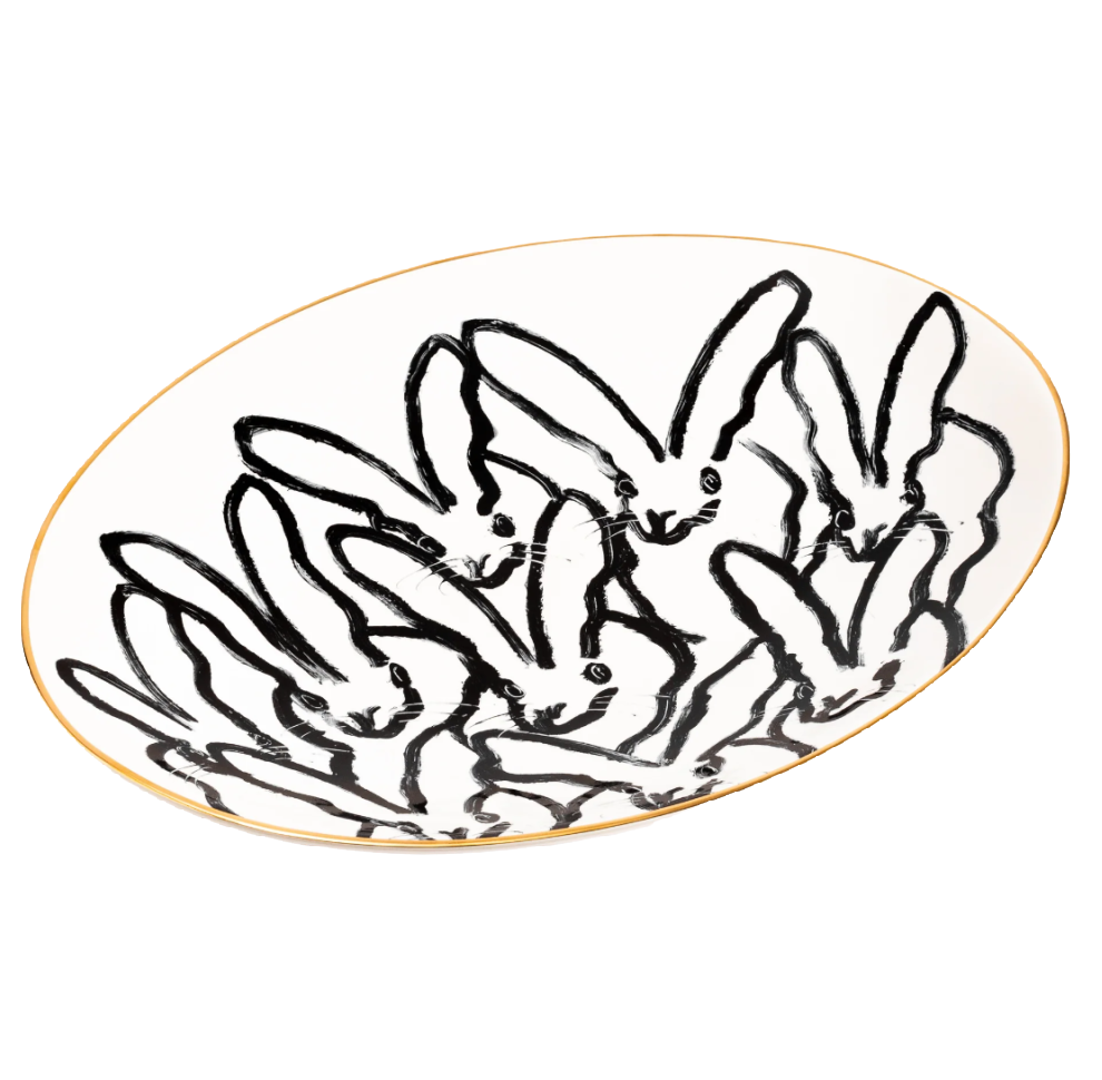 Hunt Slonem Rabbit Run Serving Platter