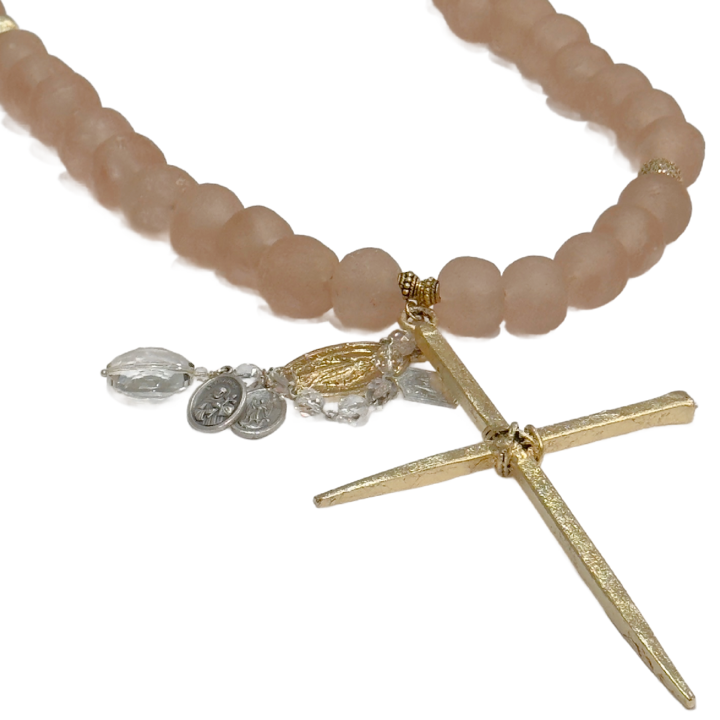 Handmade Beaded Blush Pink Glass Rosary