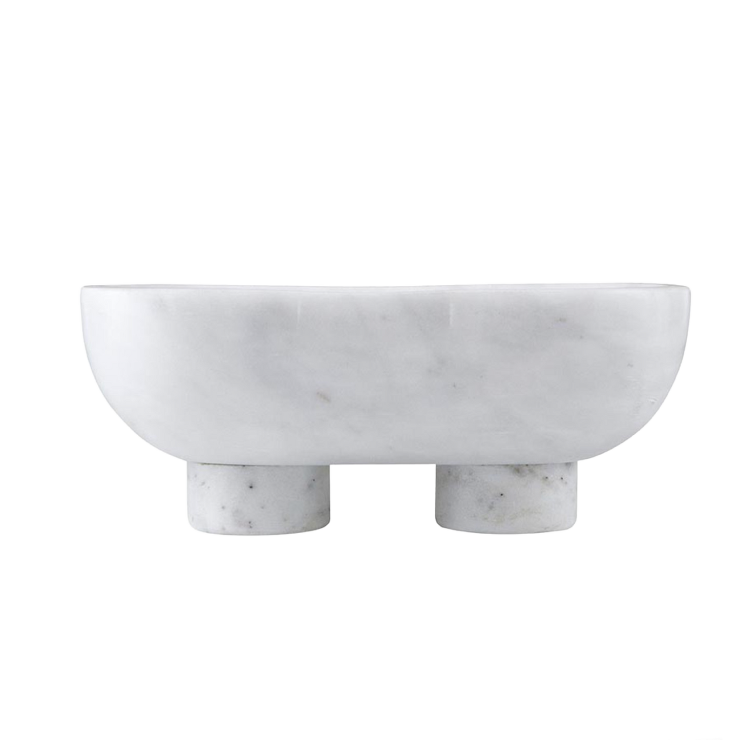 Medium White Marble Footed Bowl