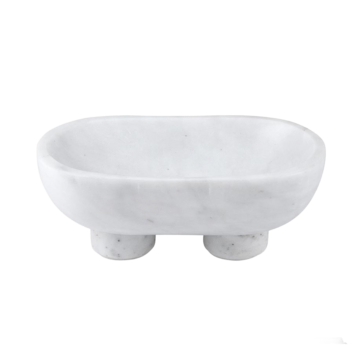 Medium White Marble Footed Bowl