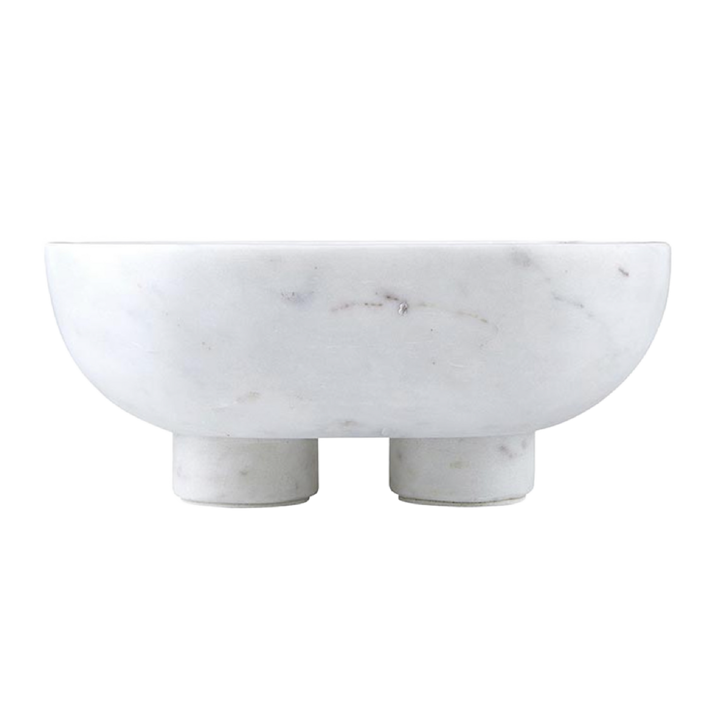 Large White Marble Footed Bowl