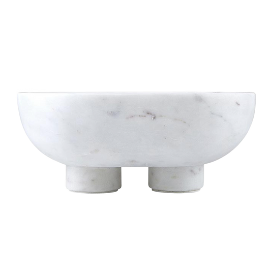 Large White Marble Footed Bowl