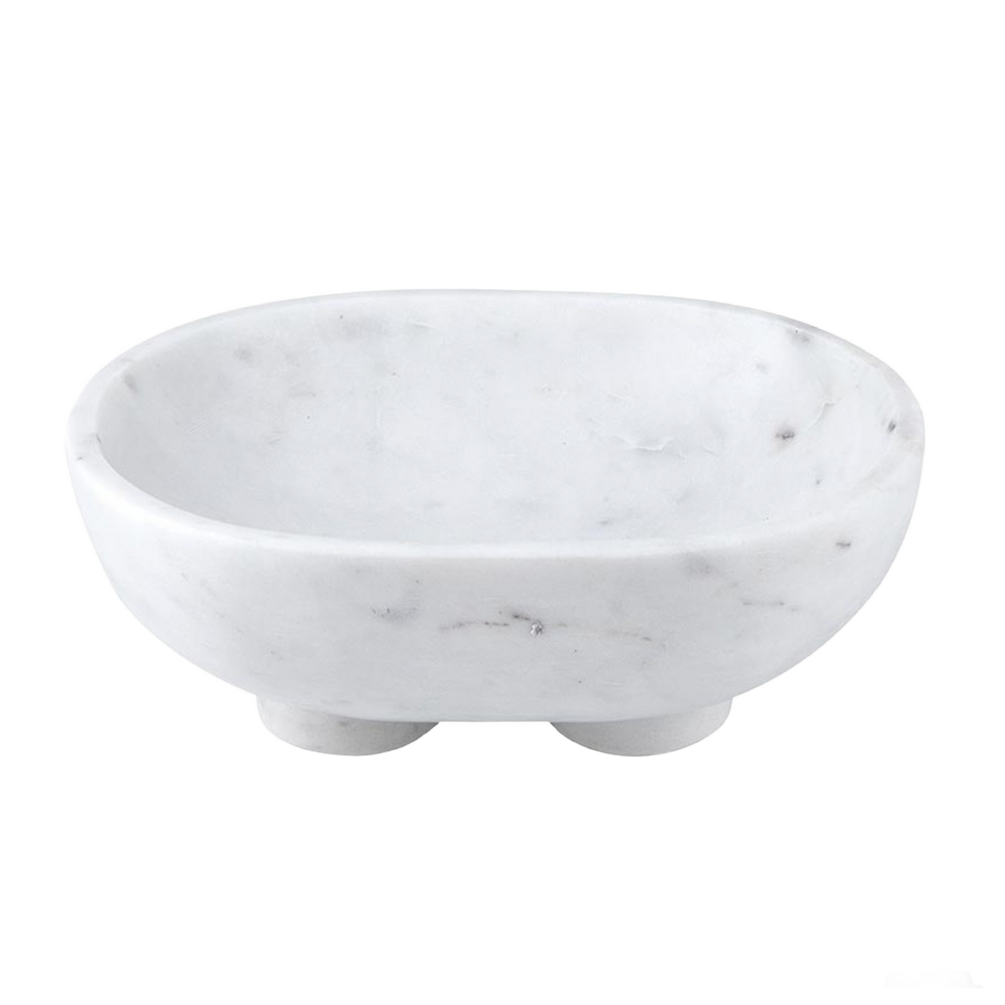 Large White Marble Footed Bowl