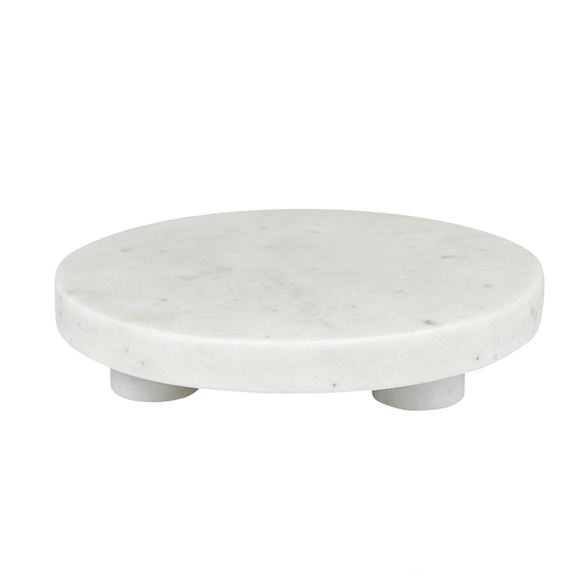 6" White Marble Footed Tray