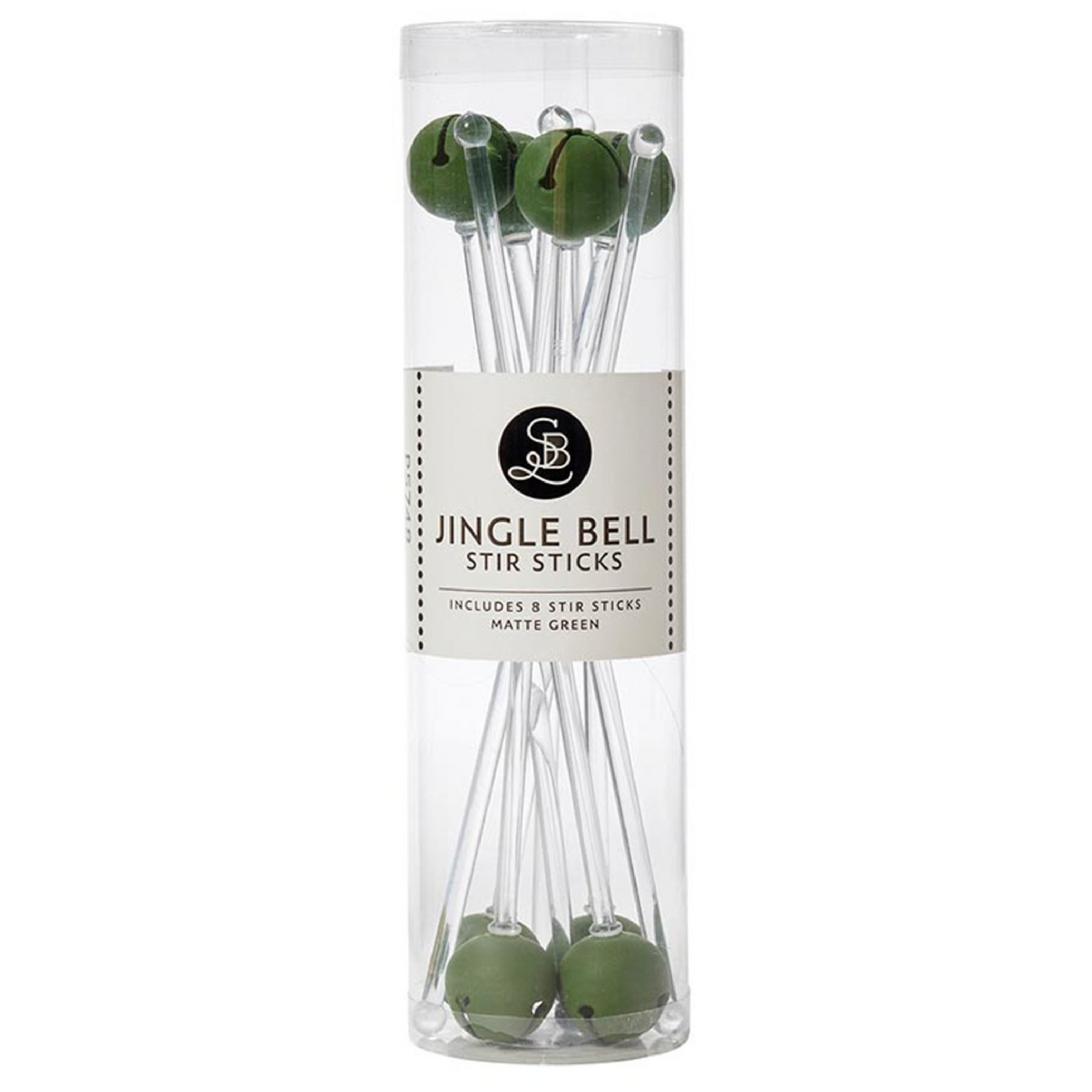 Green Jingle Bell Stir Sticks