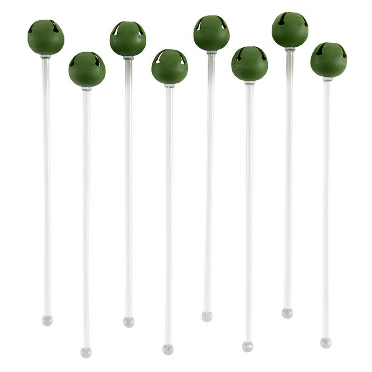 Green Jingle Bell Stir Sticks