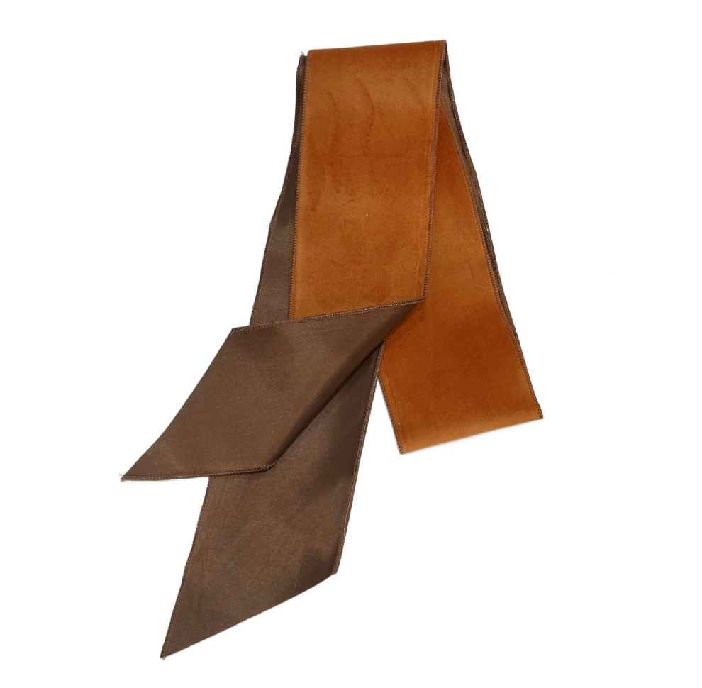 Rust Velvet/Silk Wreath Sash