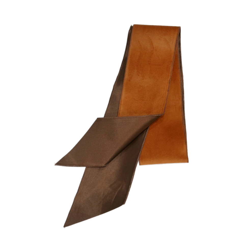Rust Velvet/Silk Wreath Sash