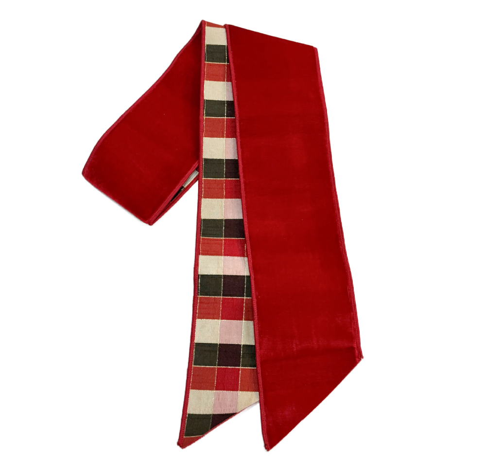 Red Velvet and Patterned Back Silk Wreath Sash – The Queen Bee
