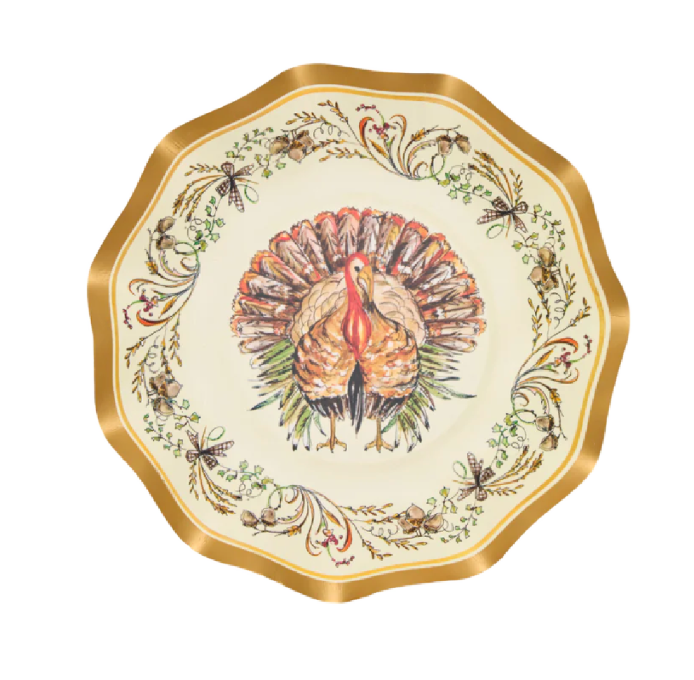 Turkey and Gourds Dinner Paper Appetizer Bowl