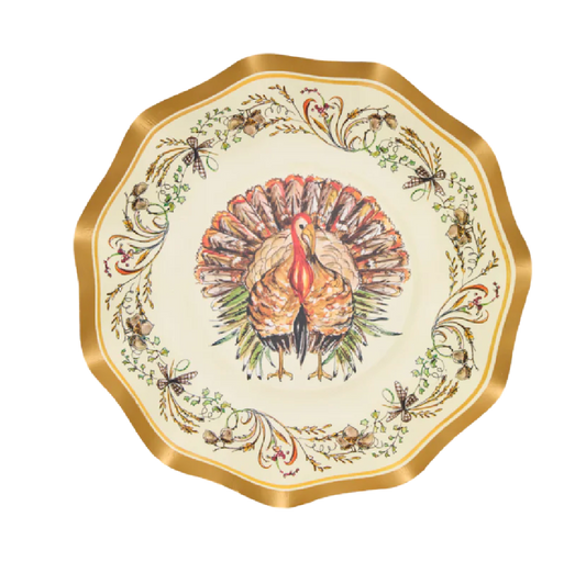 Turkey and Gourds Dinner Paper Appetizer Bowl