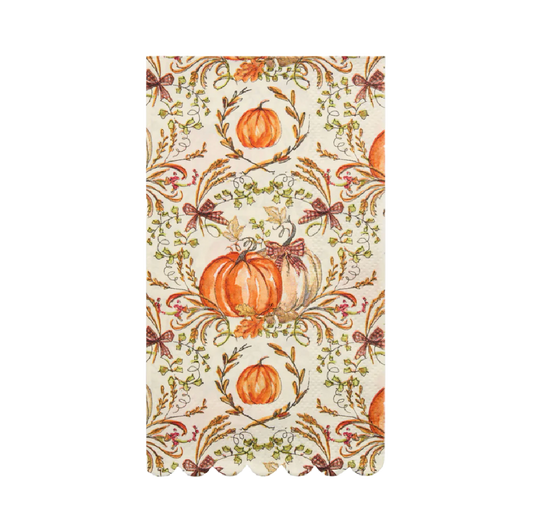 Turkey Gourds Scalloped Edge Guest Towel