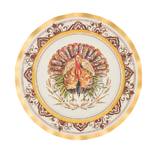 Turkey and Gourds Dinner Paper Plate