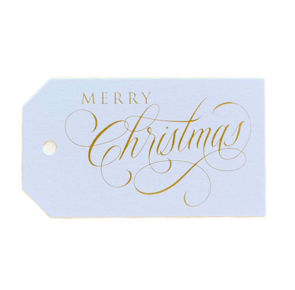 Gold Merry Christmas Gift Tag