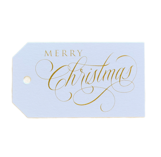 Gold Merry Christmas Gift Tag
