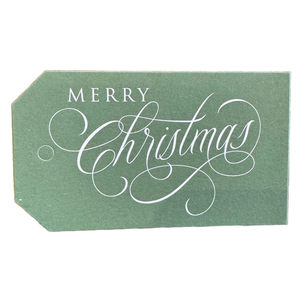 Green Merry Christmas Gift Tag