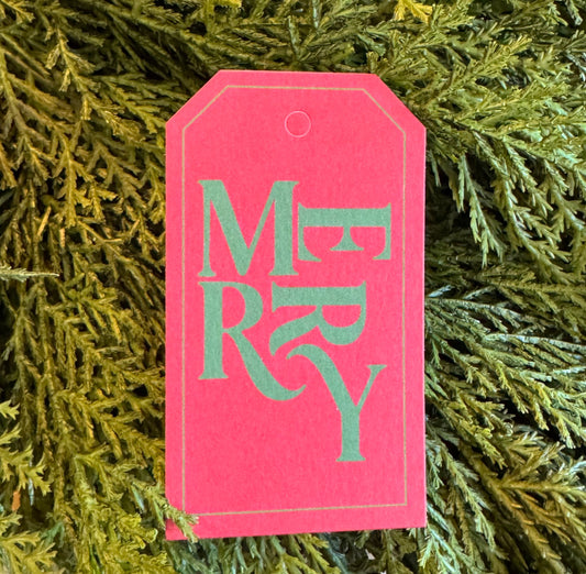 Green Merry Gift Tag