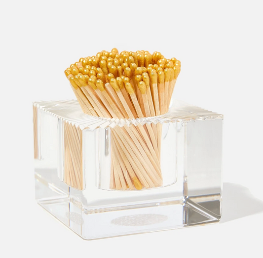 Sq Match Holder and Striker - Gold