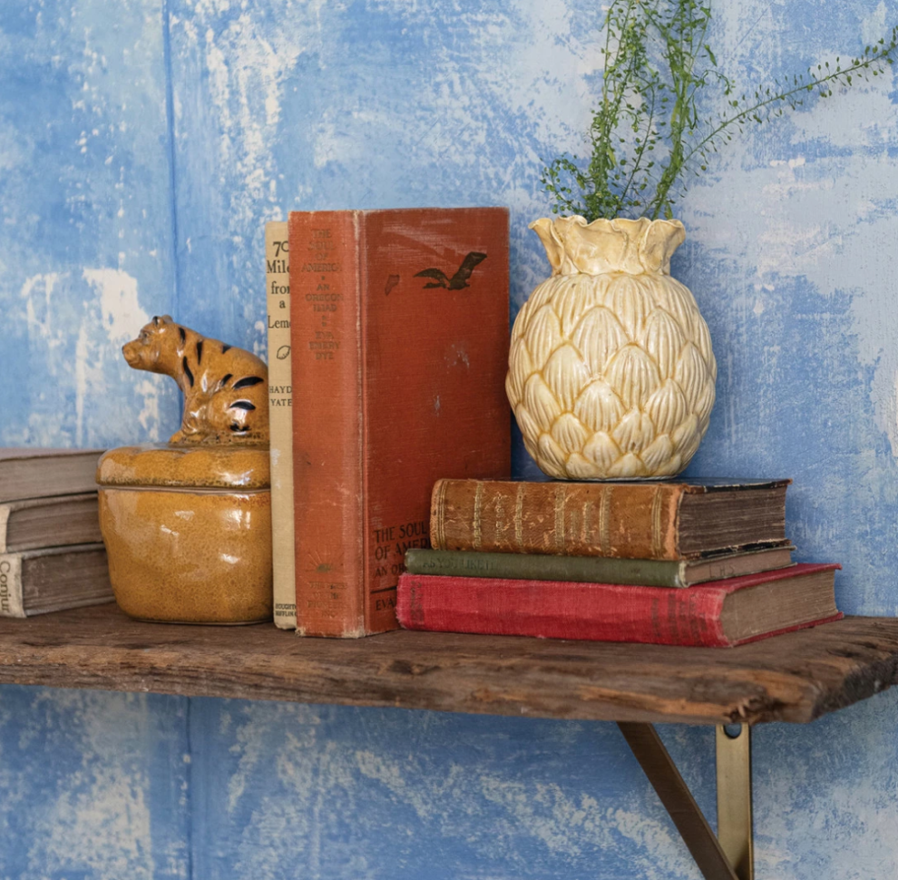 Tiger Handle Stoneware Box